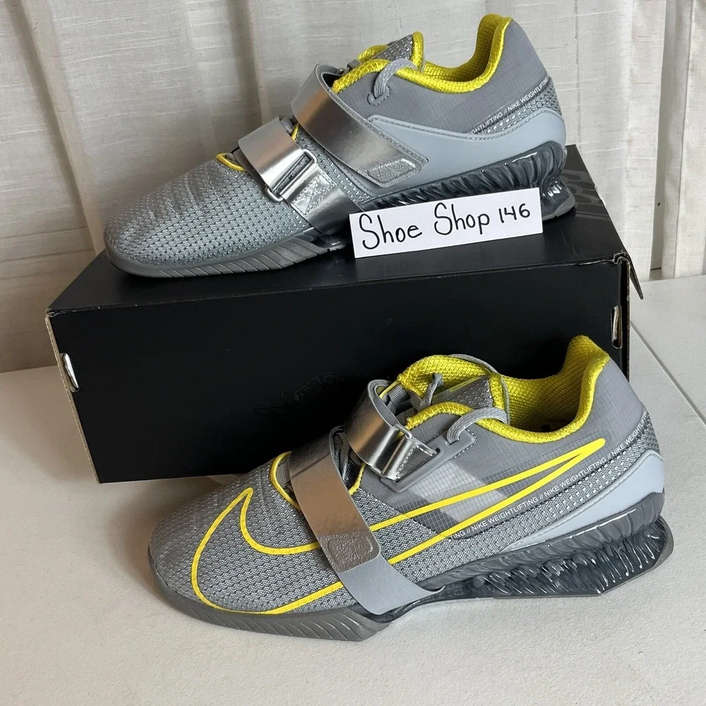 Nike Romaleos 4 Wolf Grey Lightening Weightlifting Training Shoes‎ Men Size 10.5
